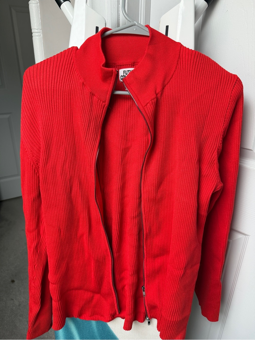Future Collective Ribbed Zip-Up Jacket | Size 2X | Red | Double Zip | EUC